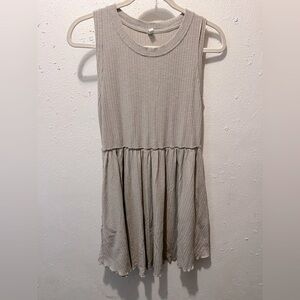 Wishlist Tan Ribbed Tiered Sundress